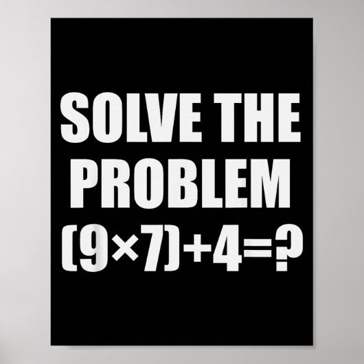 Solve The Problem Funny 67 Meme Brainrot Math Teac Poster (Voorkant)