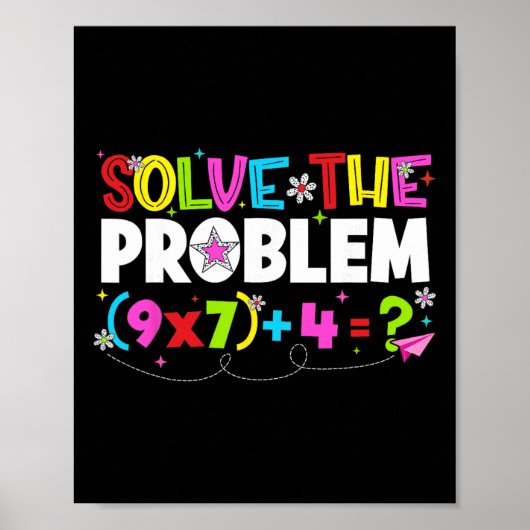 Solve The Problem Funny 67 Six Seven Meme Boy Girl Poster (Voorkant)