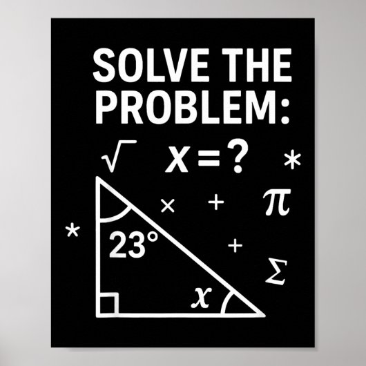 Solve The Problem Funny Math 67 Meme Teacher Stude Poster (Voorkant)
