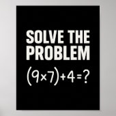 Solve The Problem Funny Math 67 Meme Teacher Stude Poster (Voorkant)