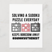 Solving a sudoku puzzle a everyday briefkaart (Voorkant)