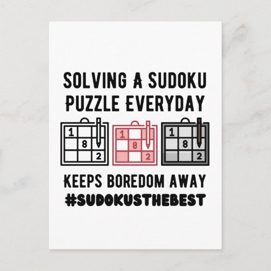 Solving a sudoku puzzle a everyday   briefkaart (Voorkant)