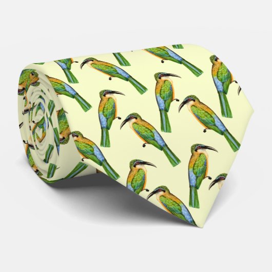 Somali Bee-Eater Art Pattern Stropdas (Opgerold)