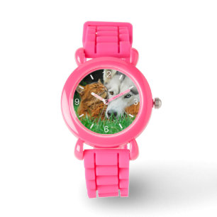 Somali Cat Siberian Husky Cute Friends dial-bord Horloge