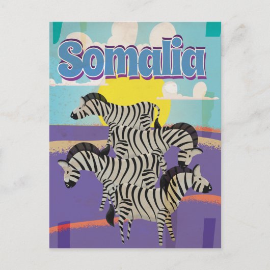 Somalia vintage reisposter briefkaart (Voorkant)