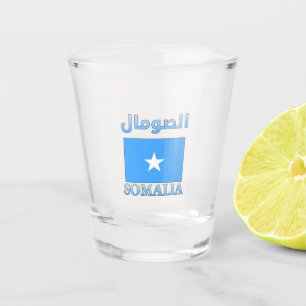 Somalia Vlag الصومال Arabische & Engelse WordArt Shot Glas