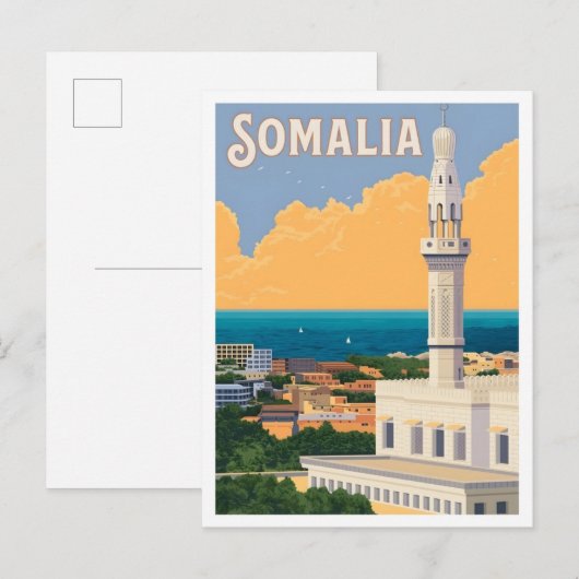 Somalië Afrika Vintage Reizen  Briefkaart (Voorkant / Achterkant)