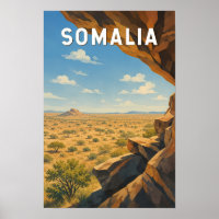 Somalie Illustratie Reis Kunst Vintage