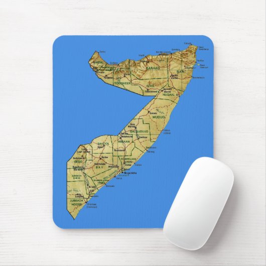 Somalië Kaart Mousepad Muismat (Met muis)