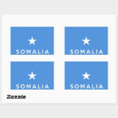 somalië - land - vlaggelnaam rechthoekige sticker (Vel)