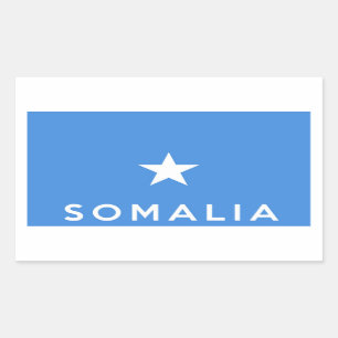 somalië - land - vlaggelnaam rechthoekige sticker