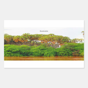 Somalië, landschapsfoto rechthoekige sticker