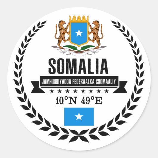 Somalië Ronde Sticker (Voorkant)