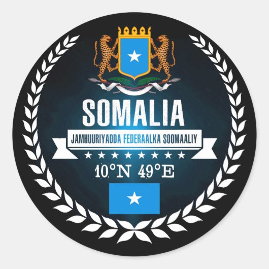 Somalië Ronde Sticker (Voorkant)