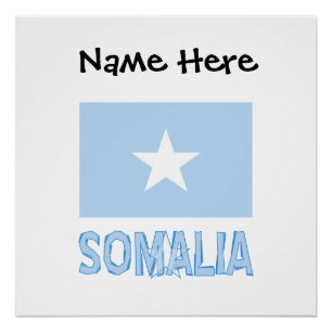 Somalië Somalische Vlag Zwart Personalisatie Perfect Poster