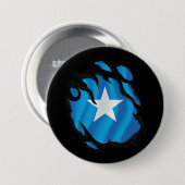 Somalië verscheurde vlag ronde button 7,6 cm (Voorkant /achterkant)