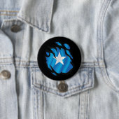 Somalië verscheurde vlag ronde button 7,6 cm (In situ)