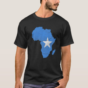 Somalië Vlag Afrika Continent Silhouet Cadeau voor T-shirt