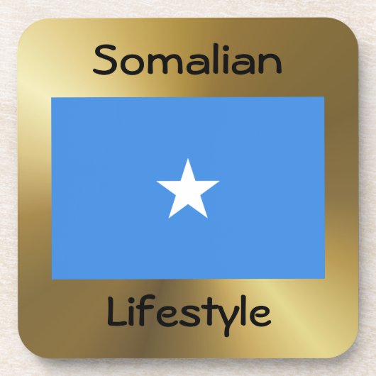 Somalië Vlag+Tekst Onderzetter (Voorkant)