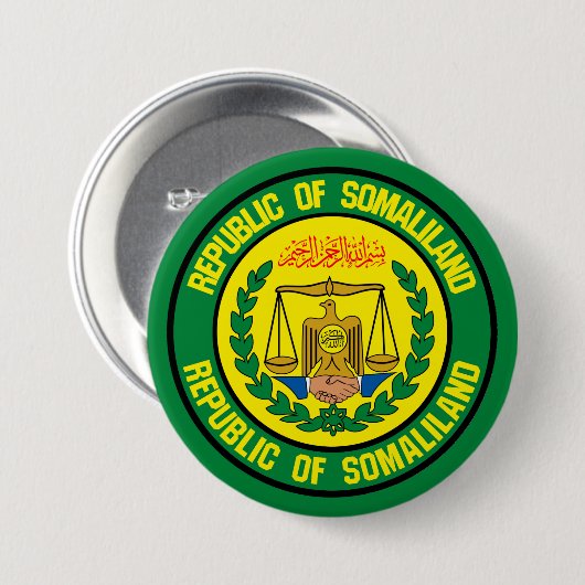 Somaliland Round Emblem Ronde Button 7,6 Cm (Voorkant /achterkant)