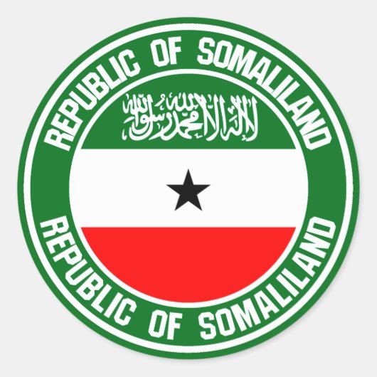 Somaliland Round Emblem Ronde Sticker (Voorkant)