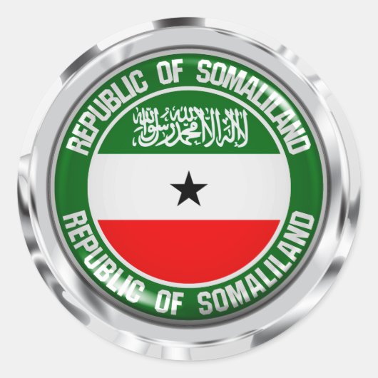 Somaliland Round Emblem Ronde Sticker (Voorkant)