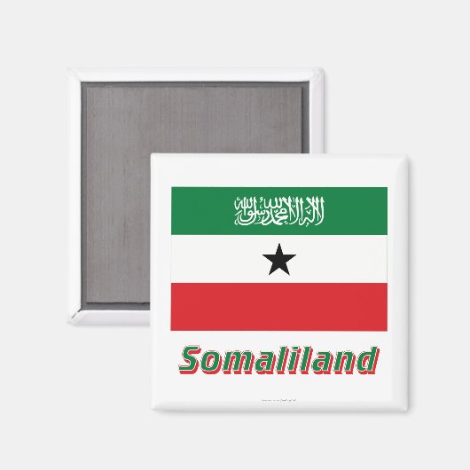 Somaliland vlag met naam magneet (Voorkant / Achterkant)