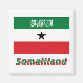 Somaliland vlag met naam magneet (Voorkant)