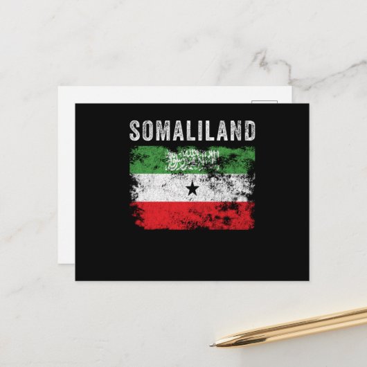 Somaliland vlag Verstoord Briefkaart (Voorkant / Achterkant in situ)