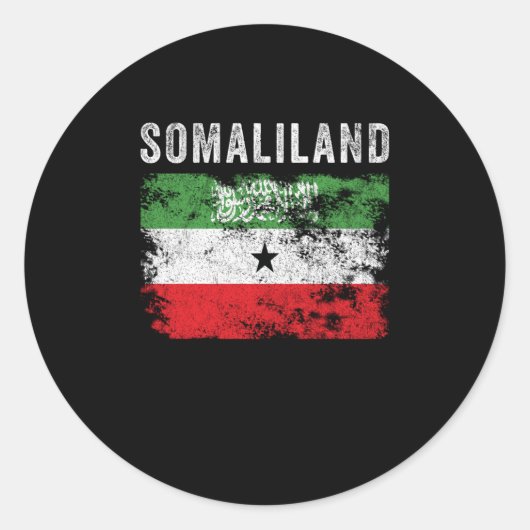 Somaliland vlag Verstoord Ronde Sticker (Voorkant)