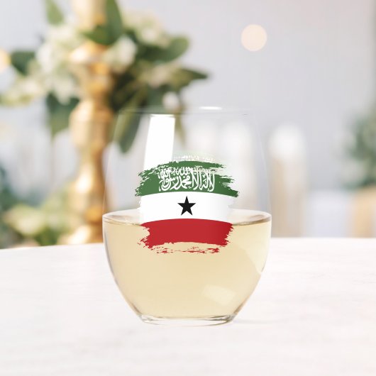 Somaliland vlag wijnglas zonder voet (Insitu (Huwelijk))