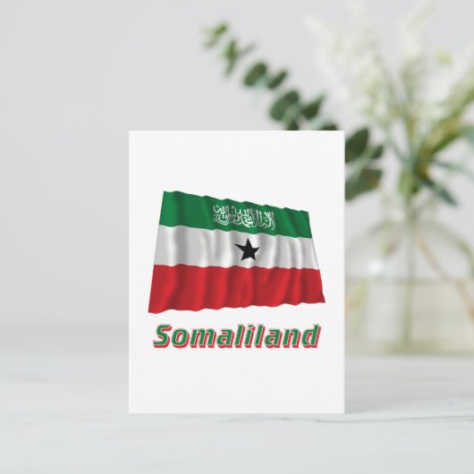 Somaliland Waving Flag met naam Briefkaart (Staand voorkant)