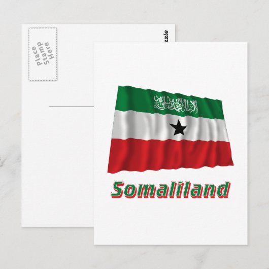 Somaliland Waving Flag met naam Briefkaart (Voorkant / Achterkant)