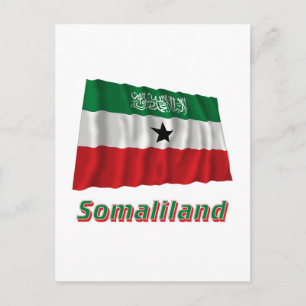Somaliland Waving Flag met naam Briefkaart