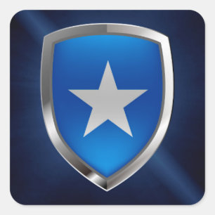 Somalisch metallisch embleem vierkante sticker