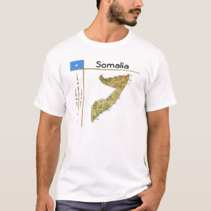 Somalische kaart + vlag + titel T-shirt