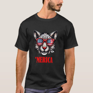 Somalische Kat Amerika 4 juli Amerikaanse Vlag T-shirt