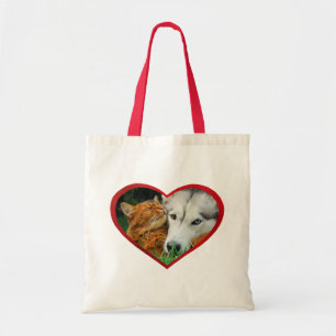 Somalische kat en Siberische Husky, schattige vrie Tote Bag