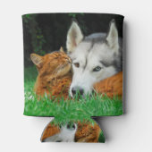 Somalische kat en Siberische Husky schattige vrien Blikjeskoeler (Achterkant)