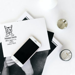 Somalische kat retouradres huisdier rubberstempel