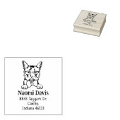 Somalische kat retouradres huisdier rubberstempel (Gestempeld)