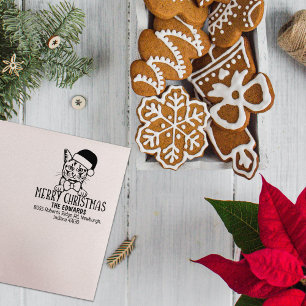 Somalische kat terug adres kerst rubberstempel