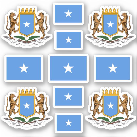 Somalische nationale symbolen/wapenschild en vlagg sticker (Voorkant)