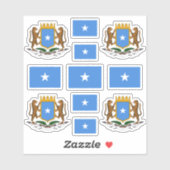 Somalische nationale symbolen/wapenschild en vlagg sticker (Vel)