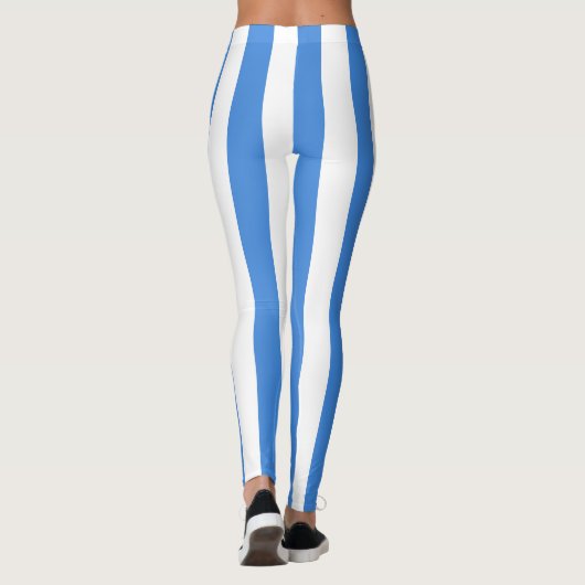 Somalische nationale vlagkleuren Verticaal gestree Leggings (Achterkant)