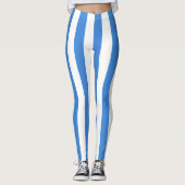 Somalische nationale vlagkleuren Verticaal gestree Leggings (Voorkant)
