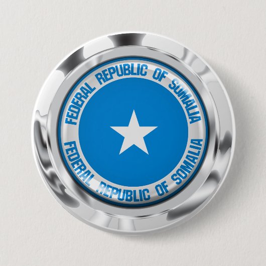 Somalische Ronde Emblem Button 7,6 Cm (Voorkant)