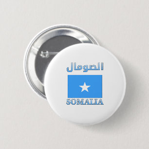 Somalische vlag ا ص و ا ل Arabisch en Engels WordA Ronde Button 5,7 Cm