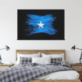 Somalische vlag borstelslag, nationale vlag canvas afdruk (Insitu (Slaapkamer))