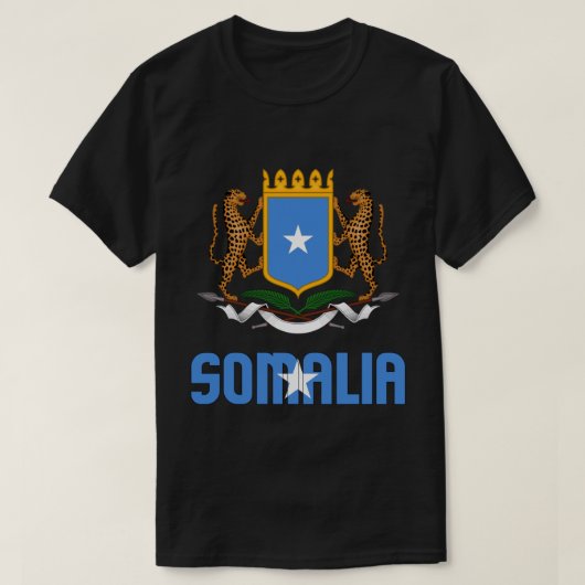 Somalische vlag en wapenschild t-shirt (Design voorkant)